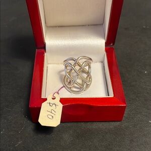 Elegant Silver Knot Ring